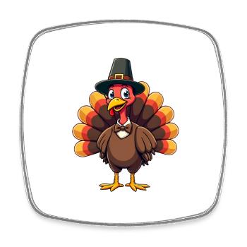 Thanksgiving Lustiger Thanksgiving Truthahn - Viereckiger Kühlschrankmagnet - Weiß - Vorne
