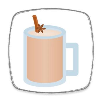Chai Latte Becher Illustration - Viereckiger Kühlschrankmagnet - Weiß - Vorne