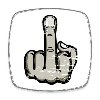 Mittelfinger Stinkefinger Fuck You Design - Viereckiger Kühlschrankmagnet - Weiß - Vorne