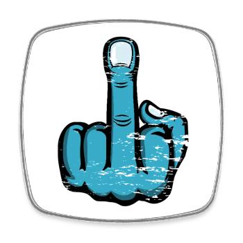 Mittelfinger Stinkefinger Fuck You Design - Viereckiger Kühlschrankmagnet - Weiß - Vorne