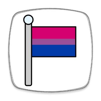 Bisexuelle Pride-Flagge - Viereckiger Kühlschrankmagnet - Weiß - Vorne