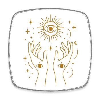 Divine Energy Line Art - Square fridge magnet - white - Front