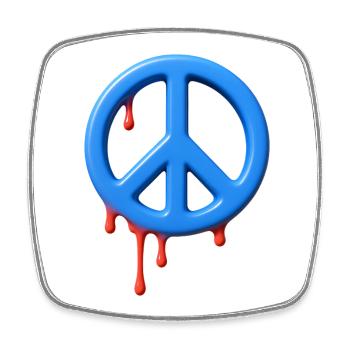 STOPP KRIEG – Frieden & Liebe - Viereckiger Kühlschrankmagnet - Weiß - Vorne