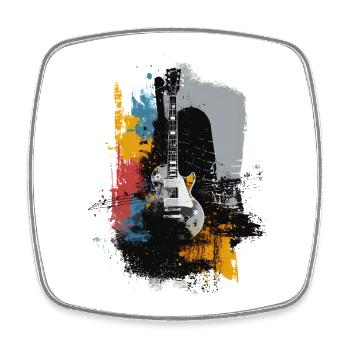 Grunge Gitarre – Rock Art & Music Splash - Viereckiger Kühlschrankmagnet - Weiß - Vorne