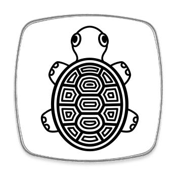 Bébé Tortue mignonne – Reptile comique pour le cœur - Magnet carré - blanc - Devant