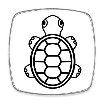 Bébé Tortue mignonne – Reptile comique pour le cœur - Magnet carré - blanc - Devant