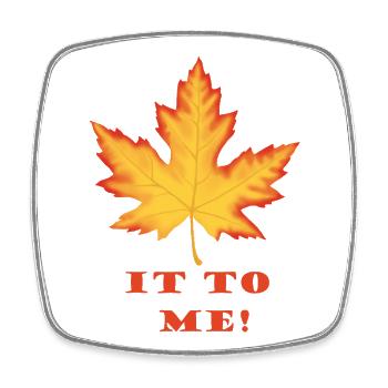 Leaf It to Me – Orange-Rotes Ahornblatt Design - Viereckiger Kühlschrankmagnet - Weiß - Vorne