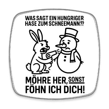 möhre her hungriger hase - Viereckiger Kühlschrankmagnet - Weiß - Vorne