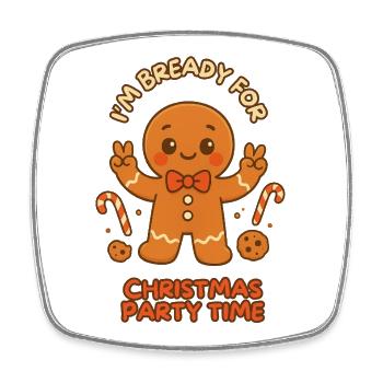 Fête en pain d’épices Fun Biscuit de Noël en pain d’épices mignon - Magnet carré - blanc - Devant