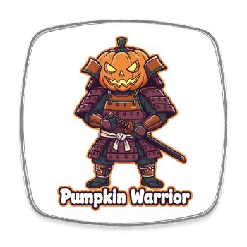 Pumpkin Warrior im Samurai Armor - Viereckiger Kühlschrankmagnet - Weiß - Vorne