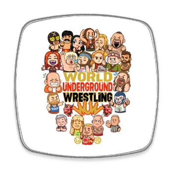 Undergroundwrestling Cartoons - Viereckiger Kühlschrankmagnet - Weiß - Vorne