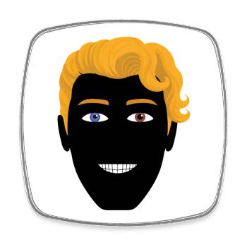 HETEROCHROMIA EYES #2 - nice people - Square fridge magnet - white - Front