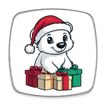 Polar Bear Christmas Gifts Polar Bear - Square fridge magnet - white - Front