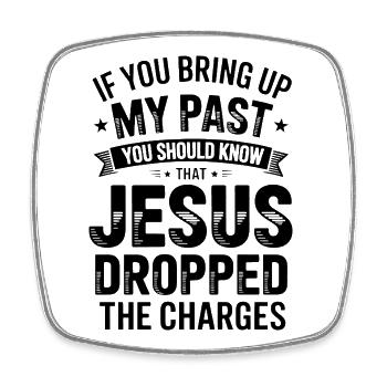 Jesus Pope - Square fridge magnet - white - Front