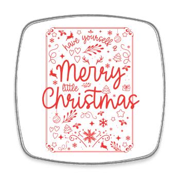 Merry Christmas Red Script - Square fridge magnet - white - Front