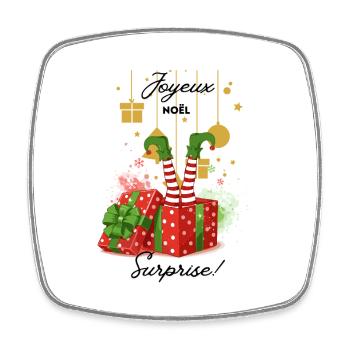 Joyeux_noel_surprise - Magnet carré - blanc - Devant
