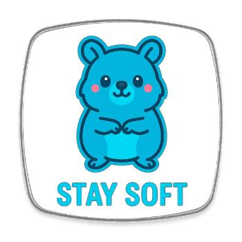 Stay Soft Quokka Design - Magnet carré - blanc - Devant
