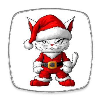 Weihnachten Katze - Viereckiger Kühlschrankmagnet - Weiß - Vorne