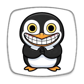 Cute Cartoon Penguin Smile Artfully Funny - Square fridge magnet - white - Front