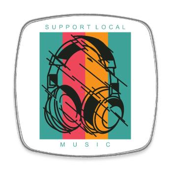DJ Music Headphone Outfit - Square fridge magnet - white - Front