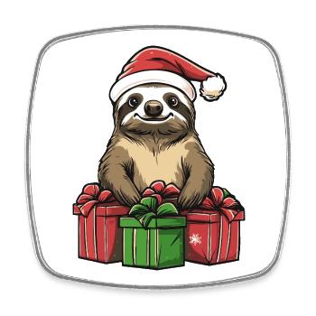 Sloth Christmas Gifts - Square fridge magnet - white - Front