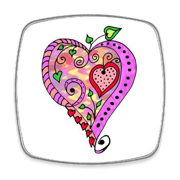 Heart - Square fridge magnet - white - Front