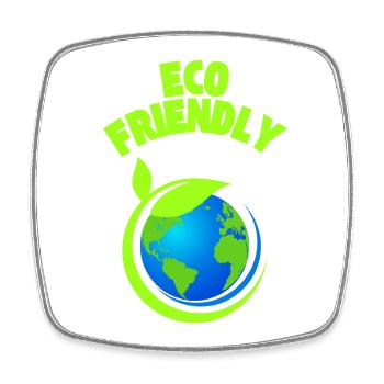 Graphique Éco Leaf Earth - Magnet carré - blanc - Devant