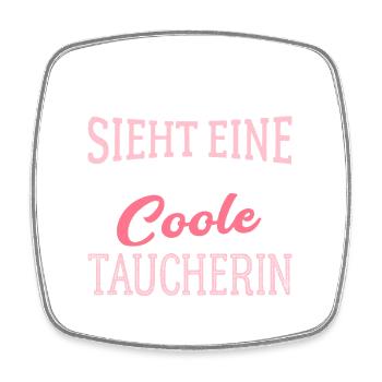 So sieht eine richtig coole Taucherin aus Tauchen - Viereckiger Kühlschrankmagnet - Weiß - Vorne