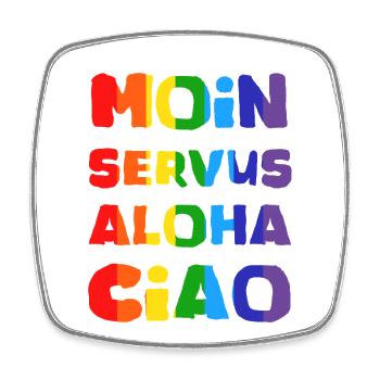Rainbow Greetings Collection - Square fridge magnet - white - Front