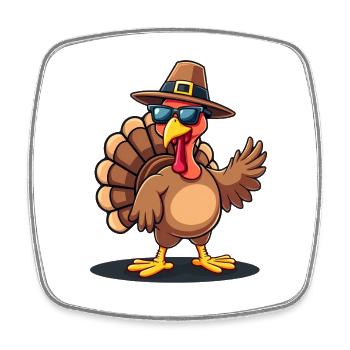 Thanksgiving Lustiger Thanksgiving Truthahn - Viereckiger Kühlschrankmagnet - Weiß - Vorne
