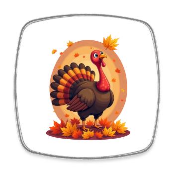 Thanksgiving Lustiger Thanksgiving Truthahn - Viereckiger Kühlschrankmagnet - Weiß - Vorne