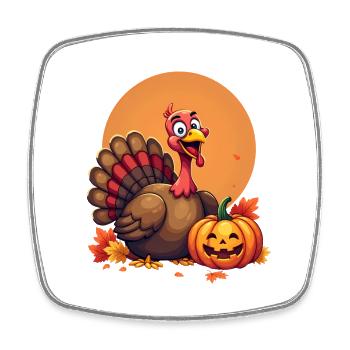 Thanksgiving Lustiger Thanksgiving Truthahn - Viereckiger Kühlschrankmagnet - Weiß - Vorne
