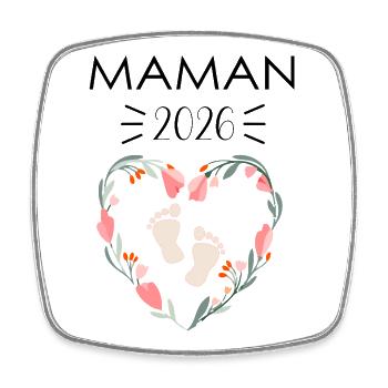 Futur Maman 2026 - Magnet carré - blanc - Devant