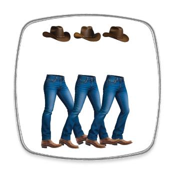 INVISIBLE COWBOY – nette Leute - Viereckiger Kühlschrankmagnet - Weiß - Vorne