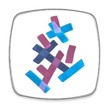 Muster - Modern & Bunt - Viereckiger Kühlschrankmagnet - Weiß - Vorne