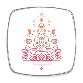 Buddha Meditations-Lotus - Viereckiger Kühlschrankmagnet - Weiß - Vorne