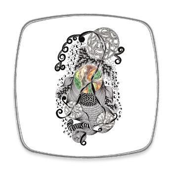Koi Color Cycle Pattern - Square fridge magnet - white - Front