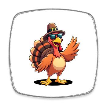 Thanksgiving Lustiger Thanksgiving Truthahn - Viereckiger Kühlschrankmagnet - Weiß - Vorne