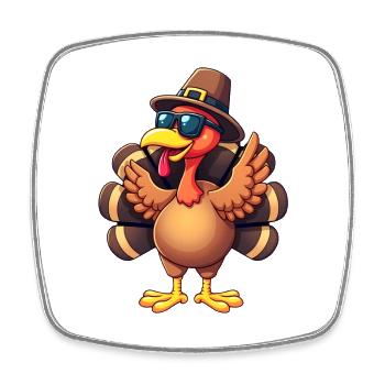 Thanksgiving Lustiger Thanksgiving Truthahn - Viereckiger Kühlschrankmagnet - Weiß - Vorne