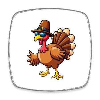 Thanksgiving Lustiger Thanksgiving Truthahn - Viereckiger Kühlschrankmagnet - Weiß - Vorne