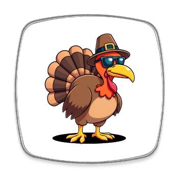 Thanksgiving Drôle Dinde de Thanksgiving - Magnet carré - blanc - Devant