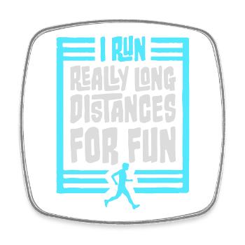 I Run Really Long Distances For Fun Marathon Sport - Viereckiger Kühlschrankmagnet - Weiß - Vorne
