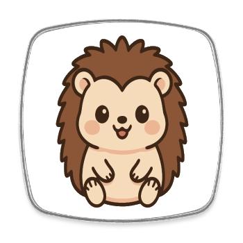 Cuddly Hedgehog Kawaii - Square fridge magnet - white - Front
