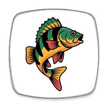 Colorful perch - Square fridge magnet - white - Front