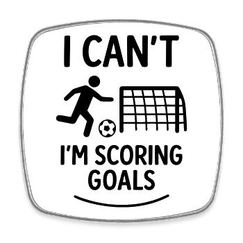 I can't – I score goals - Square fridge magnet - white - Front