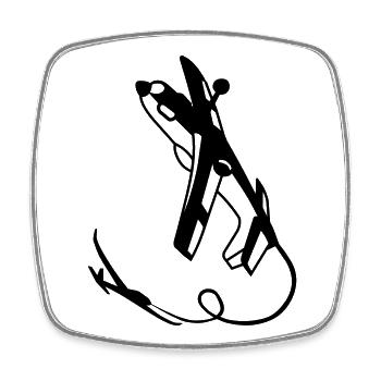 Crazy Tug - Square fridge magnet - white - Front