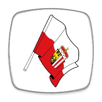 Drapeau de Haute-Autriche - Magnet carré - blanc - Devant