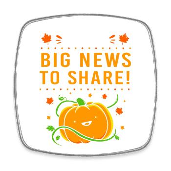 Thanksgiving Gender Reveal Mom-to-be - Square fridge magnet - white - Front