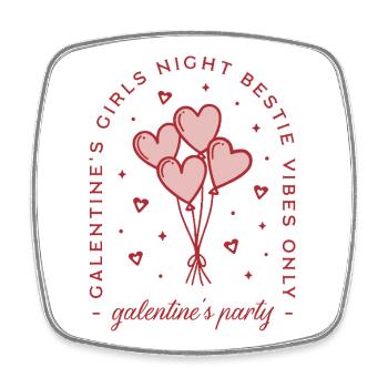 Galentines-Party-Freunde Valentinstags-Mädelsabend - Viereckiger Kühlschrankmagnet - Weiß - Vorne