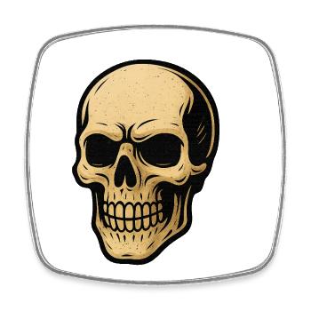 Vintage Skull Contrast Print - Square fridge magnet - white - Front